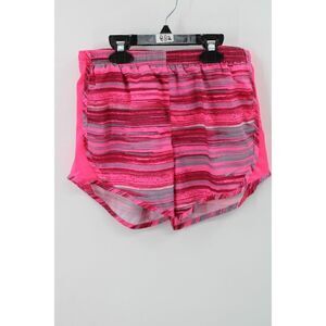 Nike Girls Pink Gray Striped Shorts Athletic Size Large